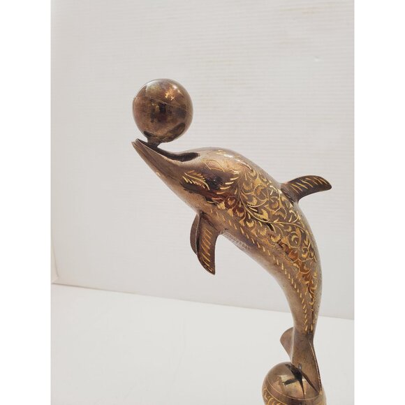 Other - Vintage Brass Dolphin Balancing Ball on Nose